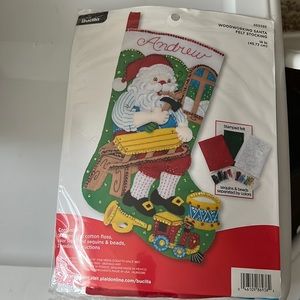 Bucilla “Woodworking Santa”  Felt Stocking Kit